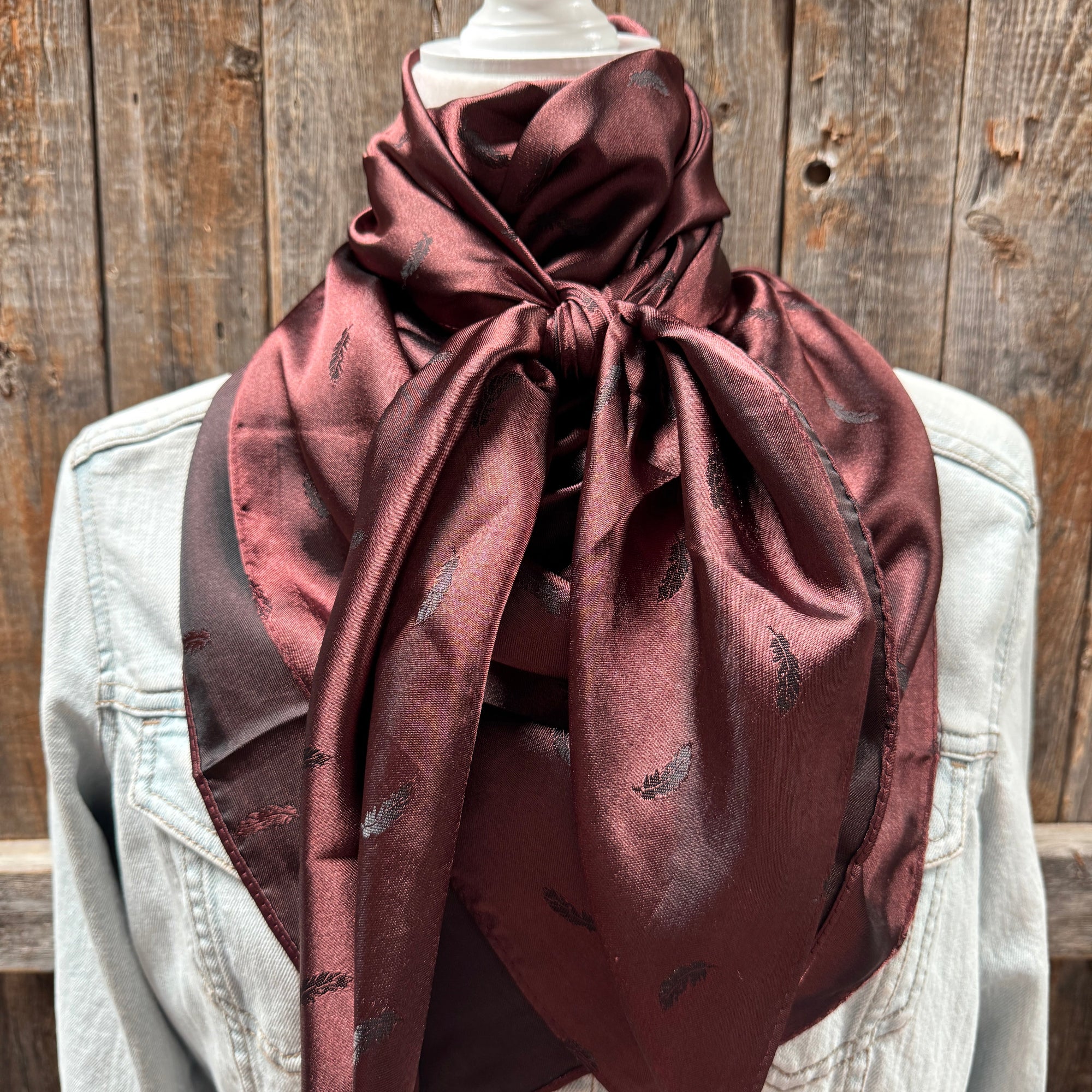 42X42"  Brown Jacquard XL Wild Rag / Scarf WR3517