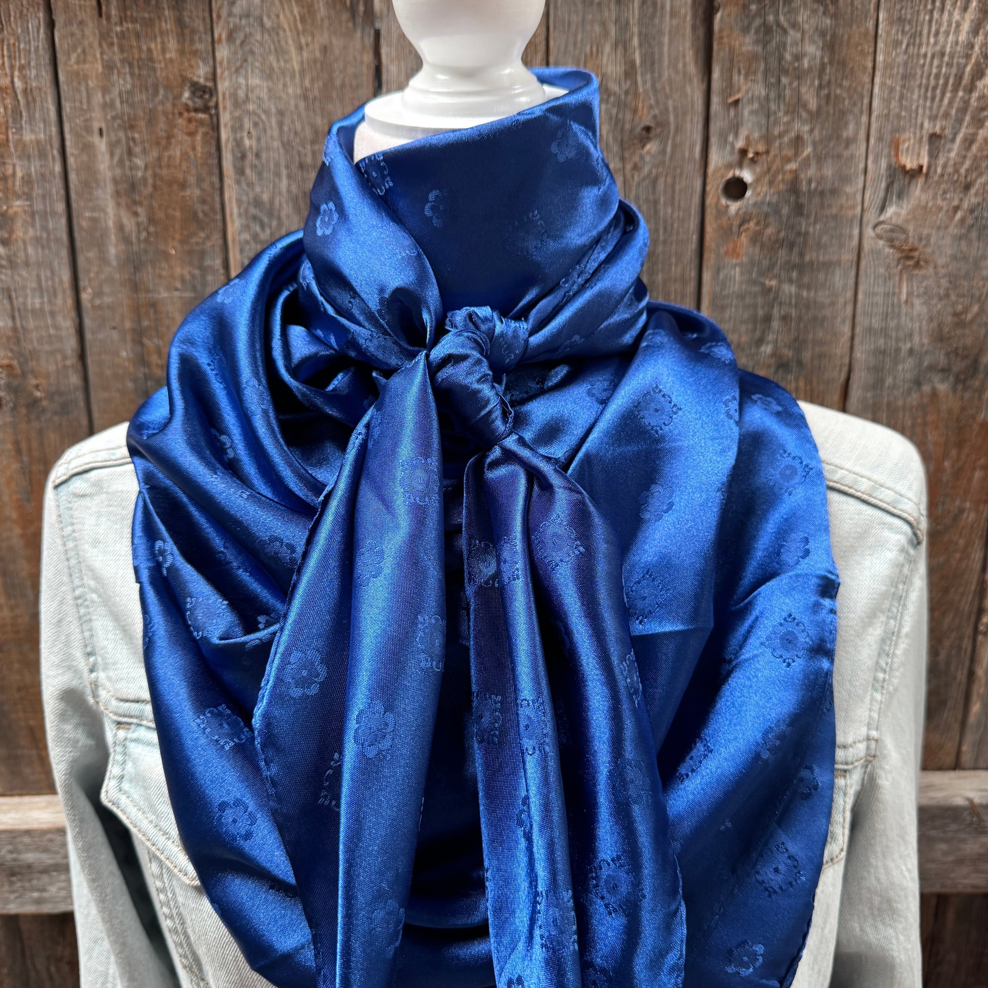 42X42"  Cobalt Jacquard XL Wild Rag / Scarf WR3509