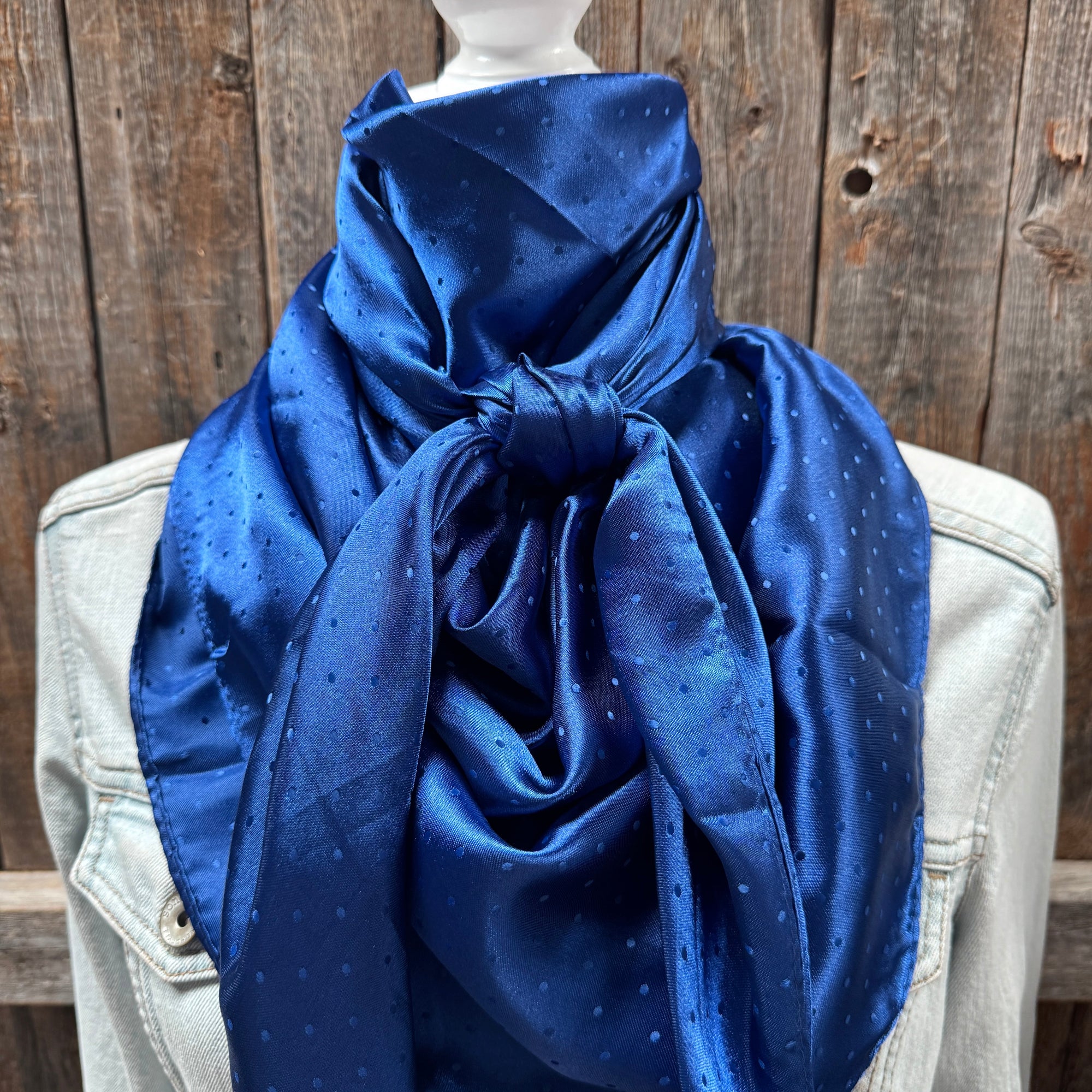 42X42"  Cobalt Jacquard XL Wild Rag / Scarf WR3504