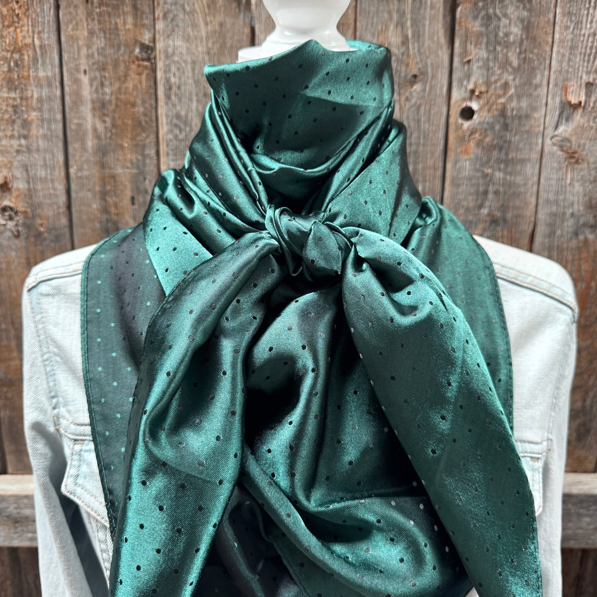 42X42"  Emerald Jacquard XL Wild Rag / Scarf WR3503