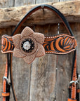 Zebra Rose Gold and Clear Browband / Breastcollar Tack Set 