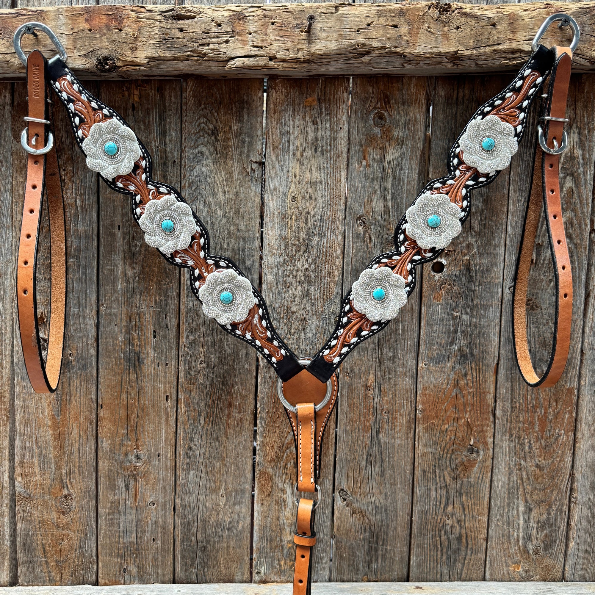 Classic Turquoise and Silver Browband Tack Set  
