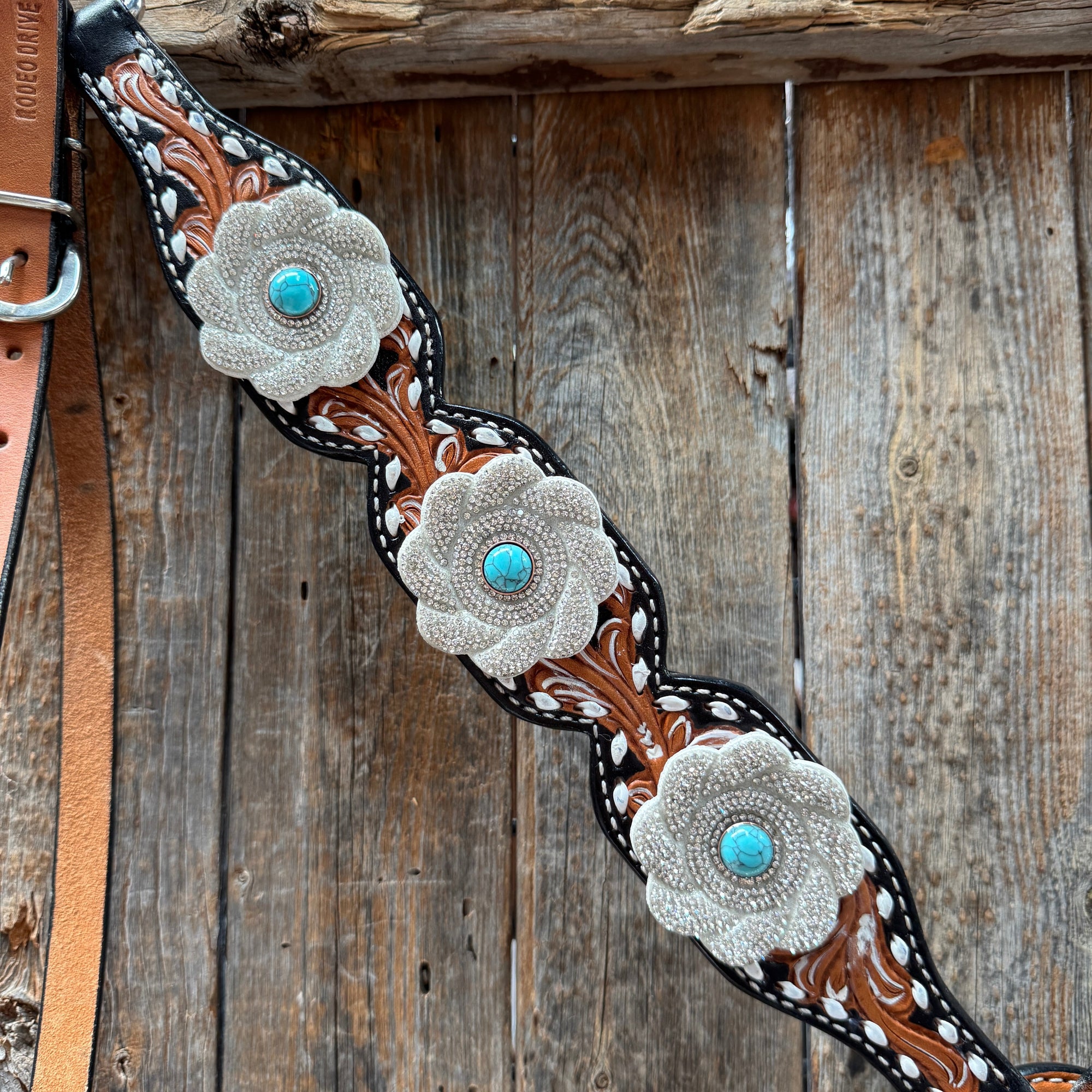 Classic Turquoise and Silver Browband Tack Set  