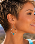 Triangle Fashion Turquoise Hoop Dangle Earrings