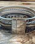 Grey Boho Multi Strand Wrap Bracelet
