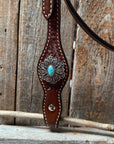 Draft Medium Oil Basketweave Turquoise Browband 