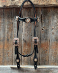 Draft Black Basketweave Champagne and Clear Browband 