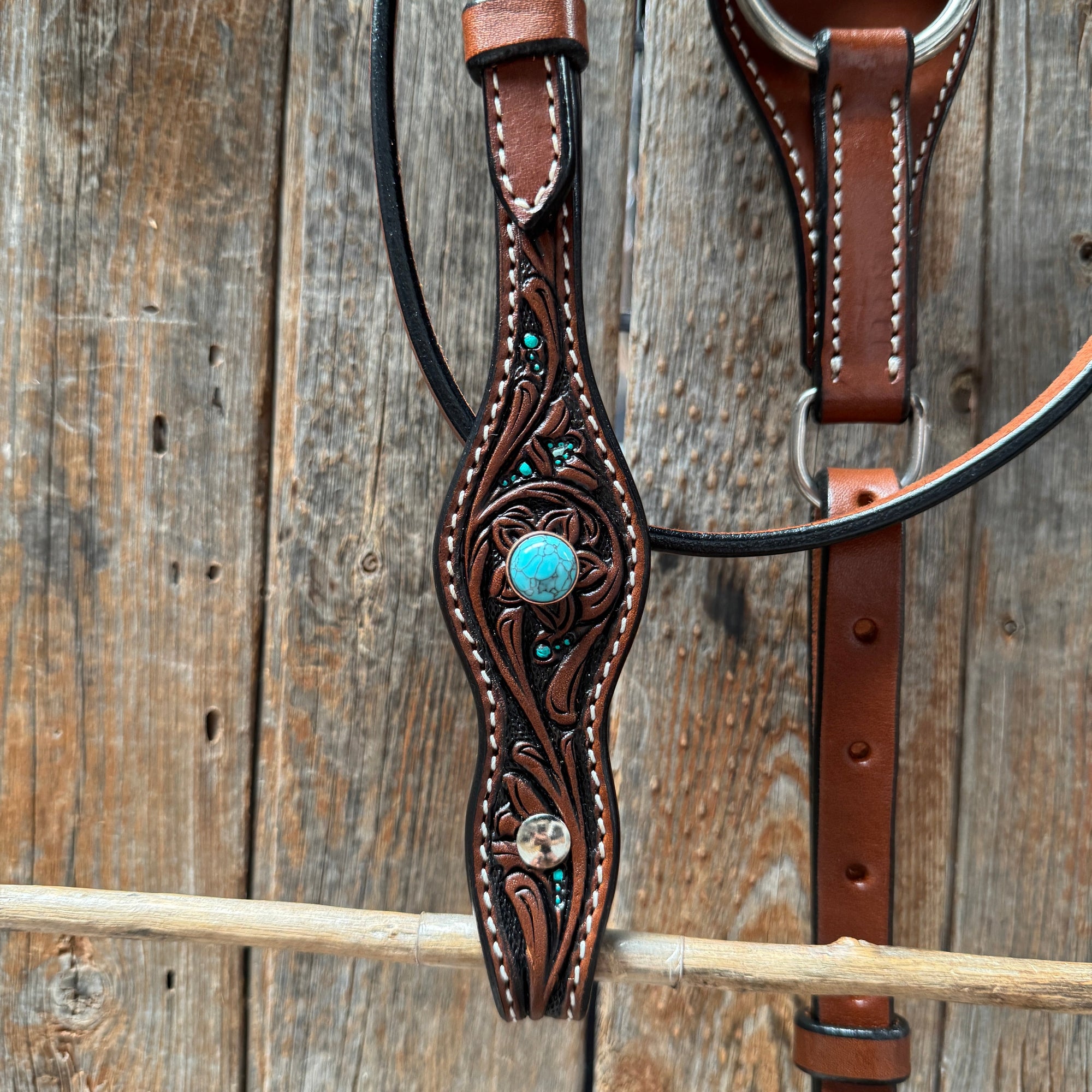 Pony Medium Teal Dot Floral and Turquoise Tack Set 