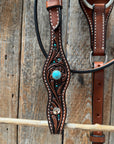 Pony Medium Teal Dot Floral and Turquoise Tack Set 