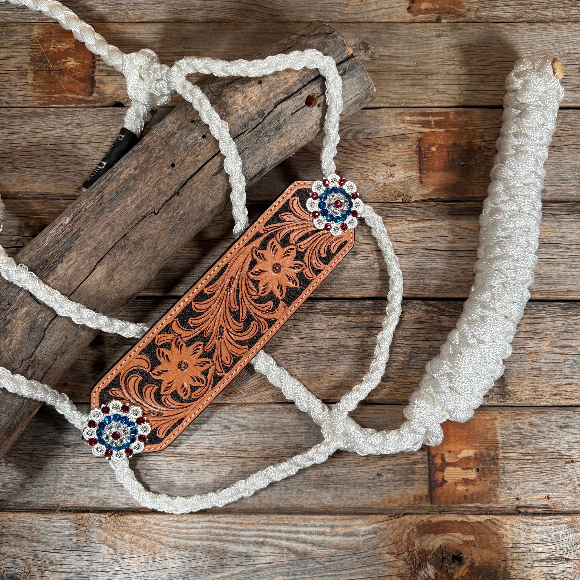 White Mule Tape Halter - Floral USA Style 