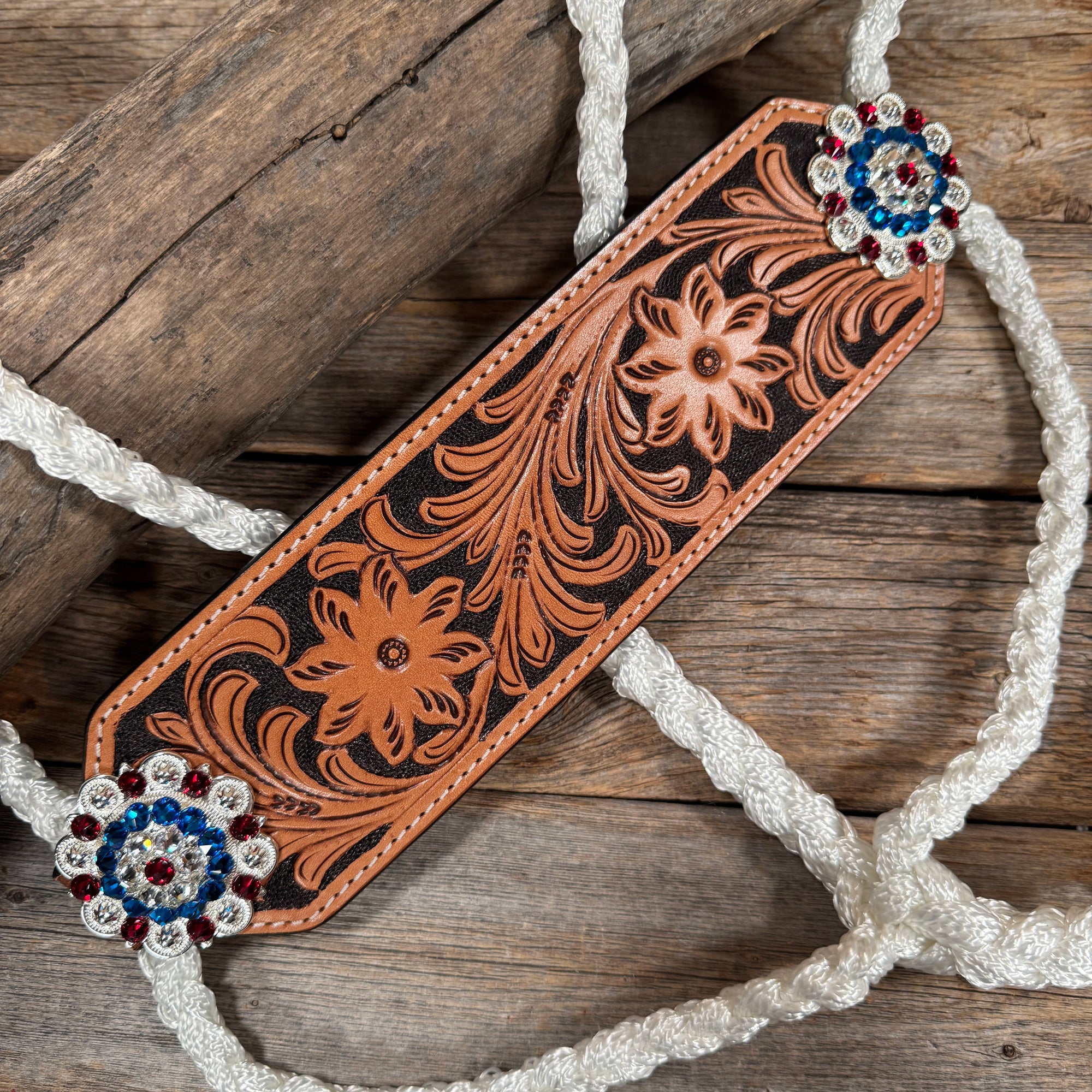 White Mule Tape Halter - Floral USA Style 