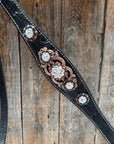 Black Floral AB Browband | One Ear Tack Set