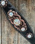 Black Floral AB Browband | One Ear Tack Set