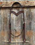 Foxtail Tooling Two Tone V-Browband Headstall / Bridle 