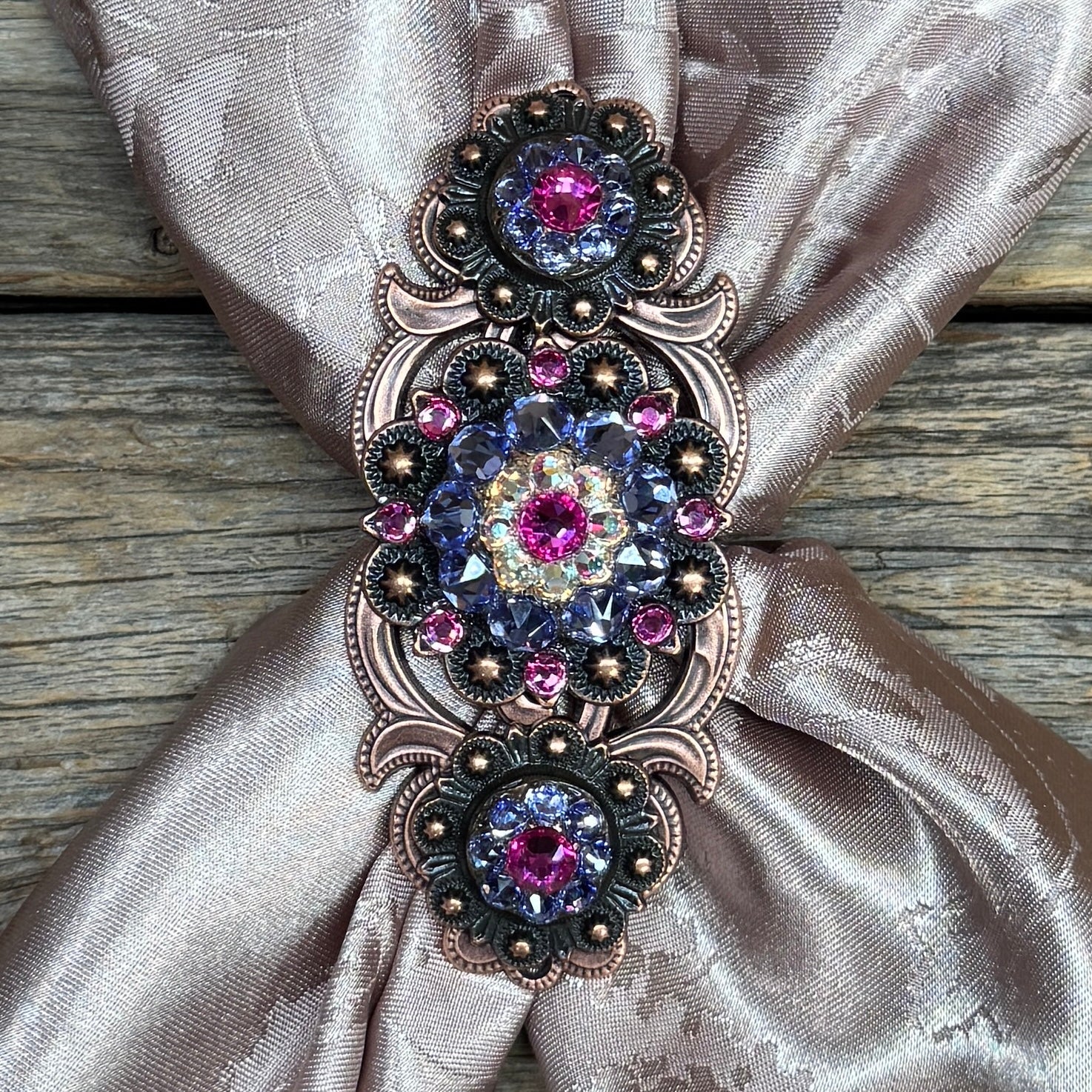 Triple Crystal Concho Slide 