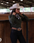 OLIVE SOLID PERFORMANCE RODEO SHIRT