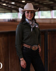OLIVE SOLID PERFORMANCE RODEO SHIRT