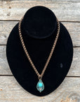 Copper Teardrop Fashion Turquoise Pendant Necklace