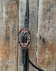 Draft Black Floral Copper Flower V-Browband 