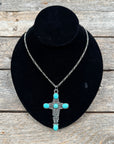 Cross Fashion Turquoise Pendant Necklace