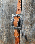 Light Oil Basketweave Turquoise and Cross One Ear Tack Set  