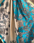 35X35" Turquoise Paisley Wild Rag / Scarf WR299