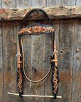 Two Tone Floral Browband Headstall / Bridle 
