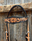 Two Tone Floral Browband Headstall / Bridle 