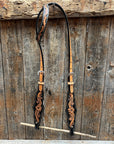 Two Tone Floral One Ear Headstall / Bridle 
