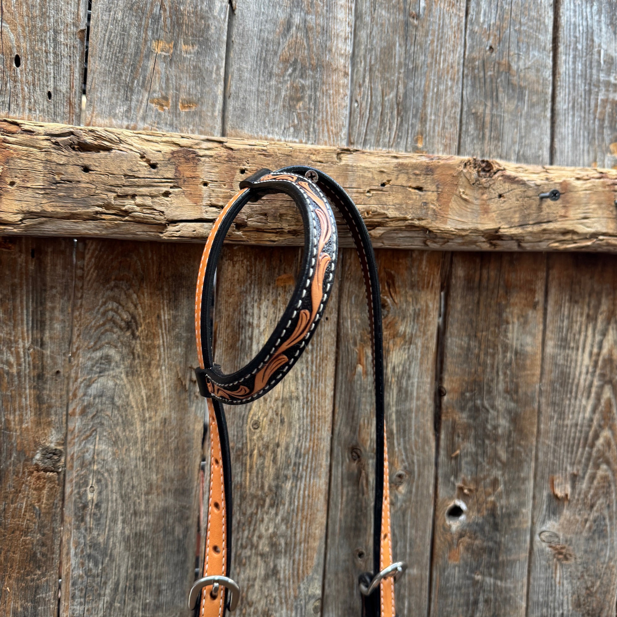 Two Tone Floral One Ear Headstall / Bridle 