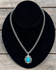 Geometric Teardrop Fashion Turquoise Pendant Necklace