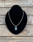 Oval Feather Fashion Turquoise Pendant Necklace