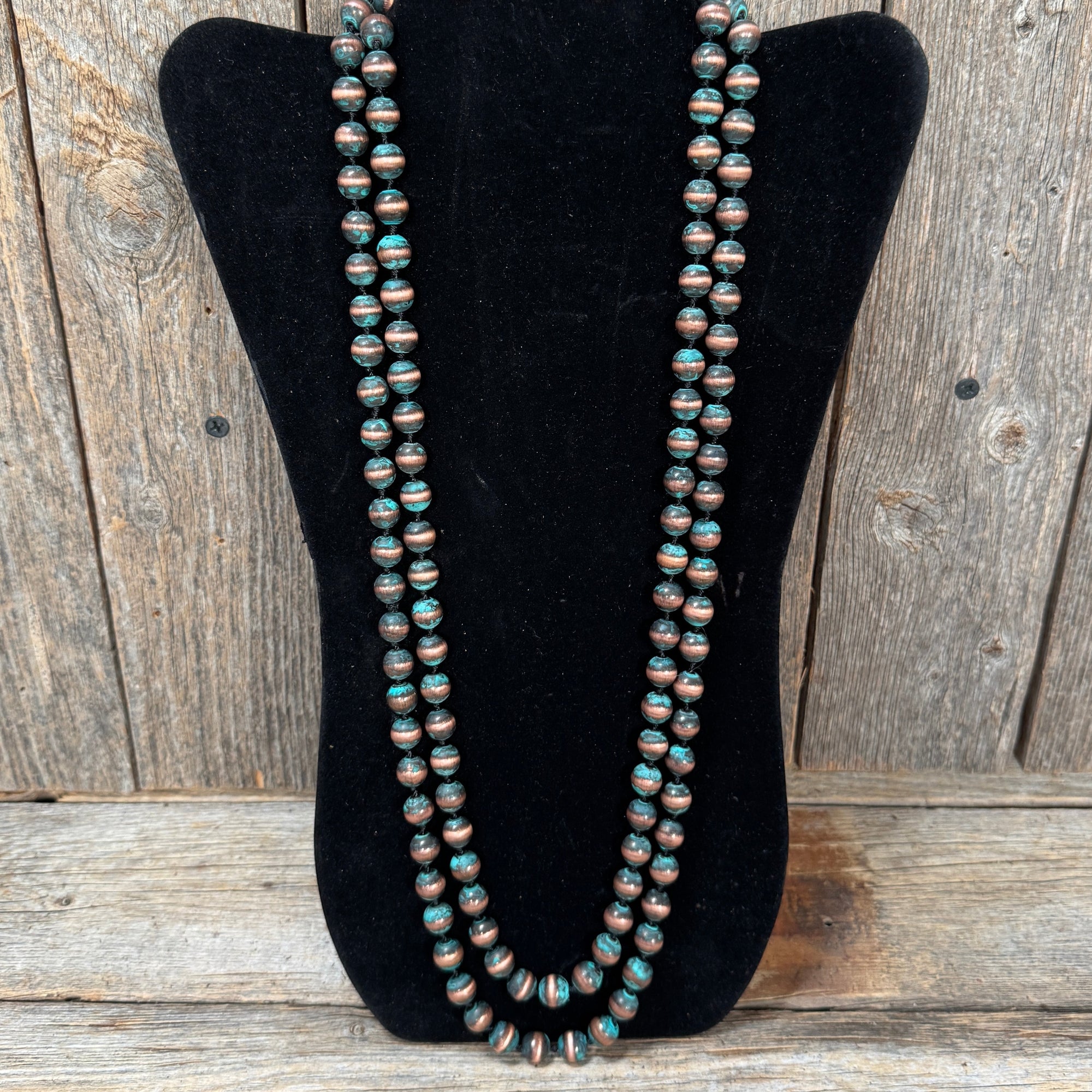60" Patina Copper Fashion Navajo Pearl Necklace