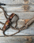 Brown Mule Tape Halter - Multi Colored Roses 