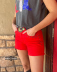RED- Shenandoah Stud Shorts