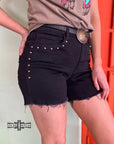 BLACK- Shenandoah Stud Shorts