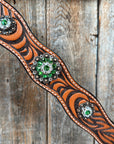 Zebra Green and Clear Browband / Breastcollar Tack Set 