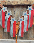Light Oil Roper Rhinestone and Patriotic Browband/One Ear Tack Set 