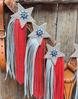 Light Oil Roper Rhinestone and Patriotic Browband/One Ear Tack Set 