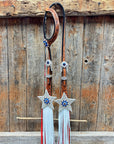 Light Oil Roper Rhinestone and Patriotic Browband/One Ear Tack Set 