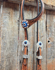 Light Oil Roper Rhinestone and Patriotic Browband/One Ear Tack Set 