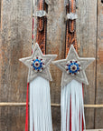 Light Oil Roper Rhinestone and Patriotic Browband/One Ear Tack Set 