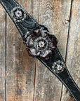 Black Floral Midnight Browband / Breastcollar Tack Set  