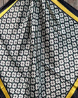 35X35"  Blue & Gold Clovers Wild Rag / Scarf WR3171