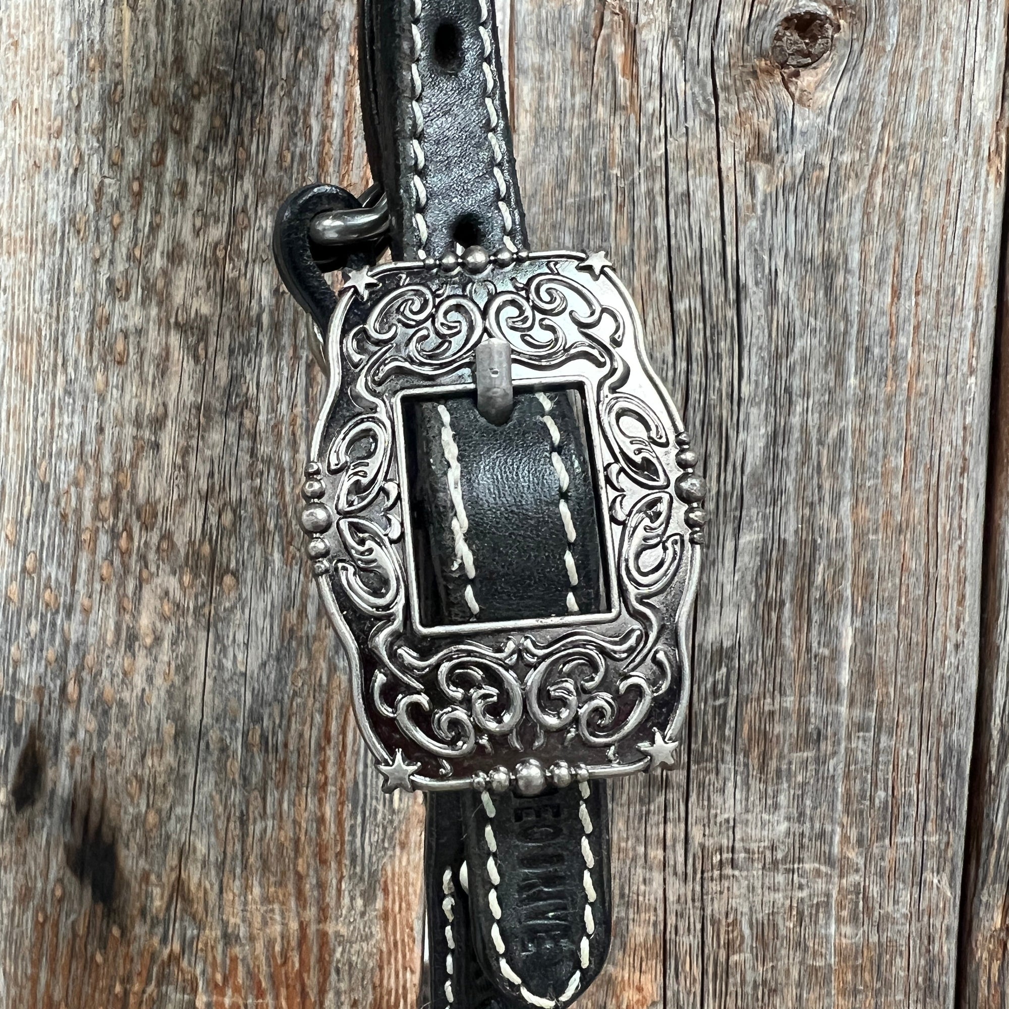 Black Basketweave Copper - Antique Silver Browband Tack Set  
