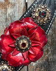 Black Floral Ruby - Champagne Browband / Breastcollar Tack Set  