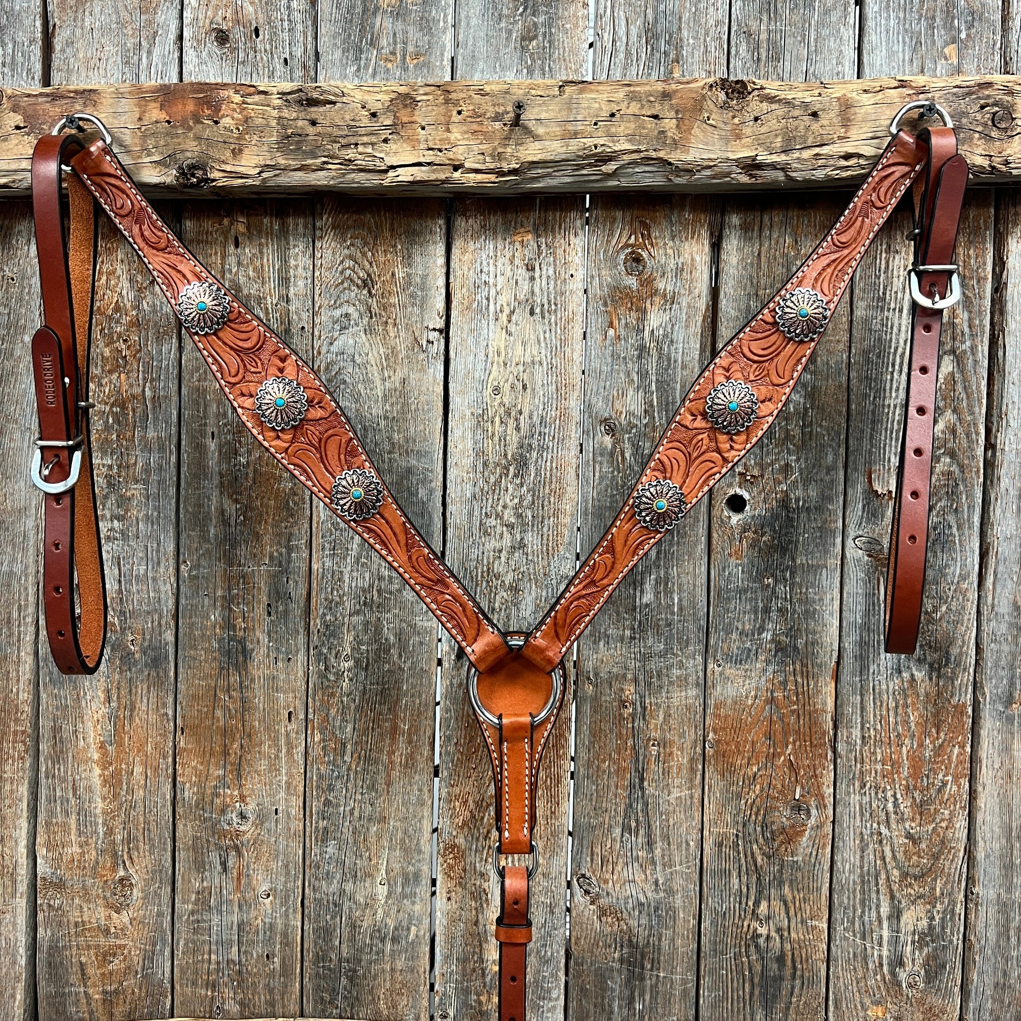 Light Oil Floral Western Flower Browband / Breastcollar Tack Set  