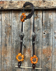 Dark Oil Basketweave Champagne - Topaz Browband/One Ear Tack Set  