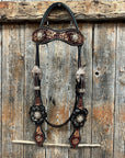 Flower Power Black - Champagne Browband/One Ear Headstall & Breastcollar Tack Set 