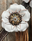 Dark Oil Basketweave Champagne - Clear Browband/One Ear Tack Set  